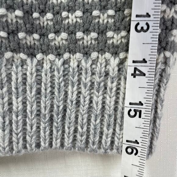 NORTHSTYLE Cable Knit‎ Sweater Size M Grey Fair Isle Yoked Hygge Winter Cozy - Picture 11 of 11